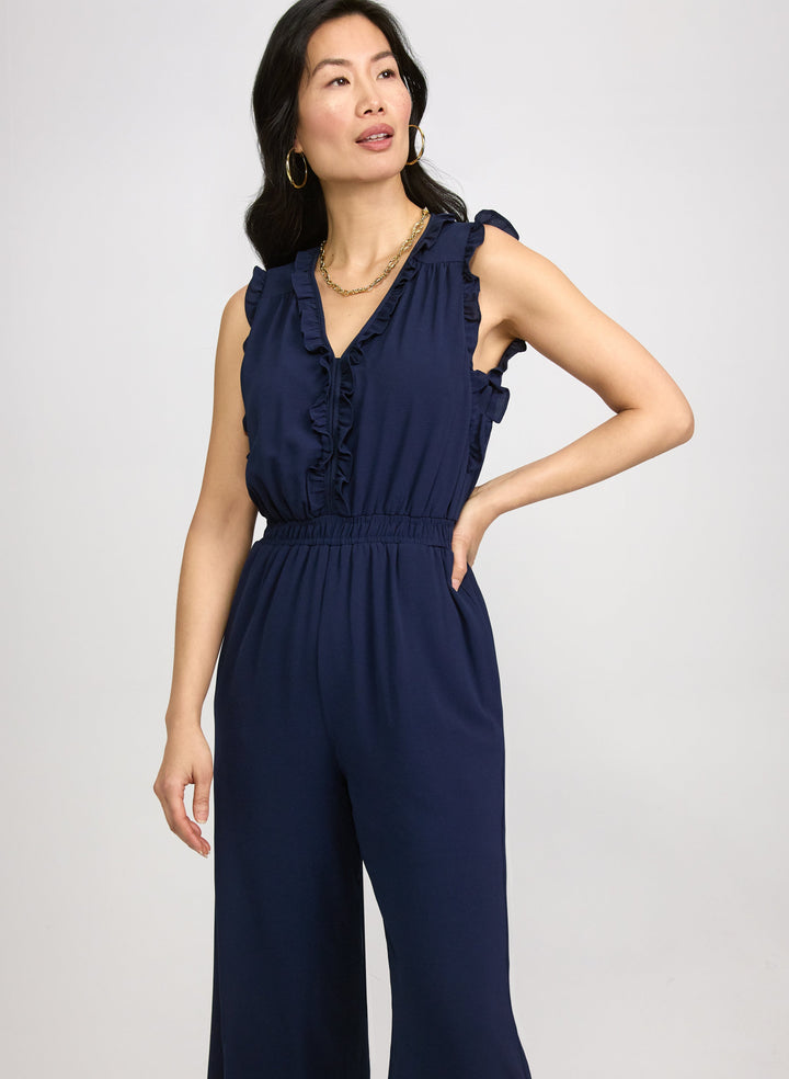 Frilled Trim Jumpsuit - Short