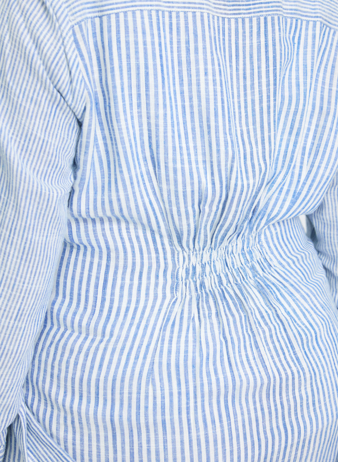 Striped Linen-Blend Shirt Dress