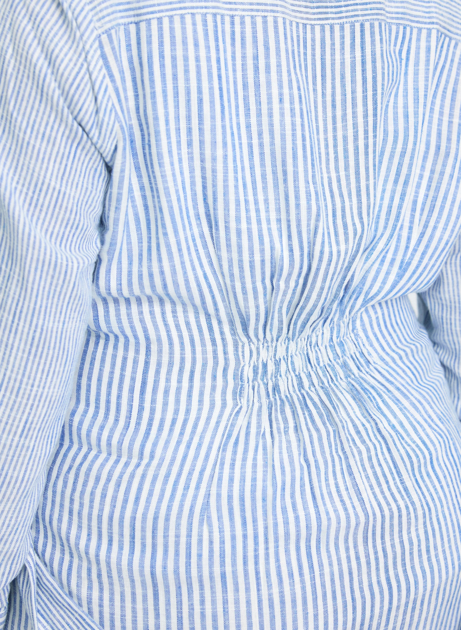 Striped Linen-Blend Shirt Dress