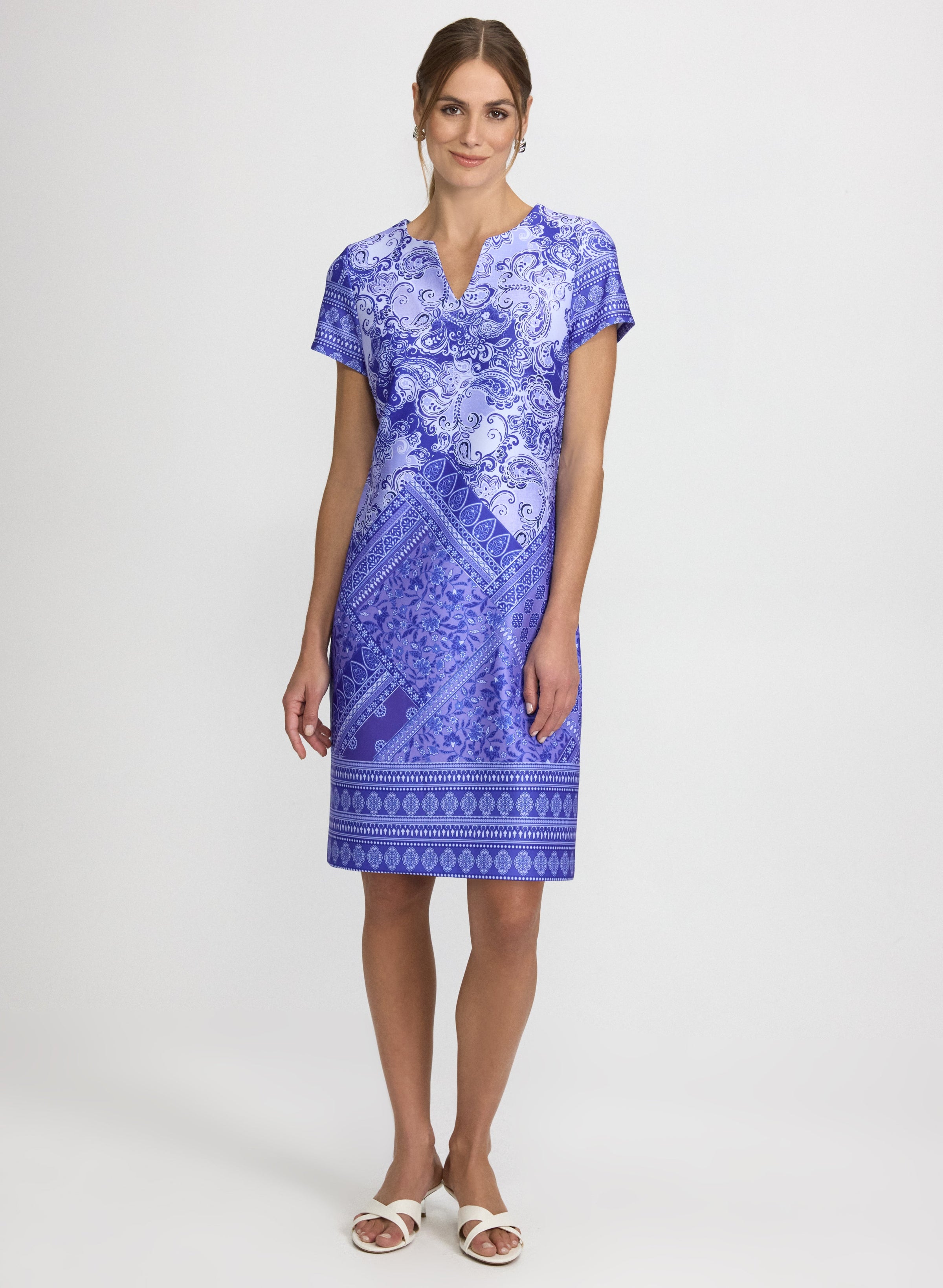 Mixed Paisley Print Dress