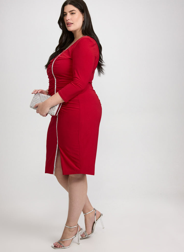 Rhinestone Trim Dress