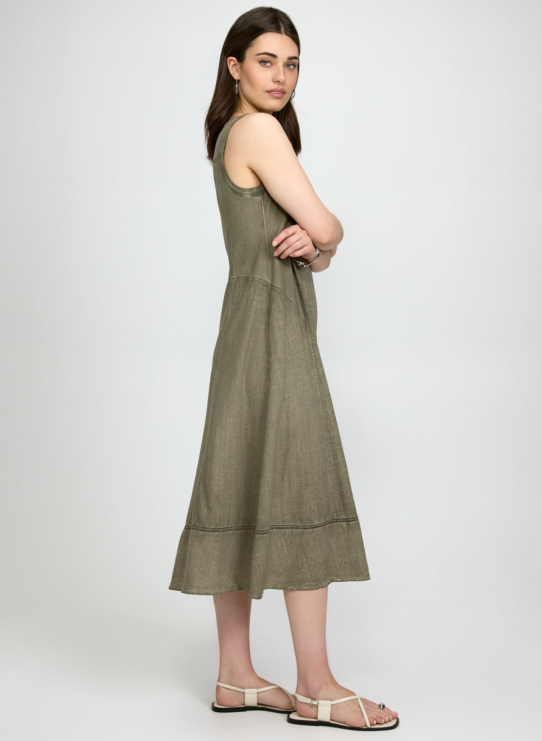Linen-Blend Dress