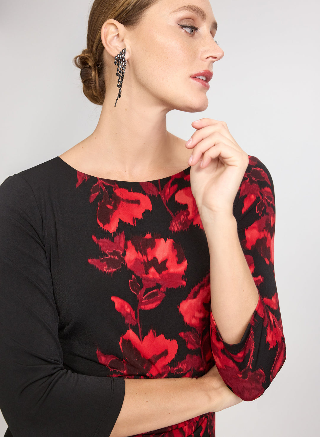 Floral Placement Print Dress