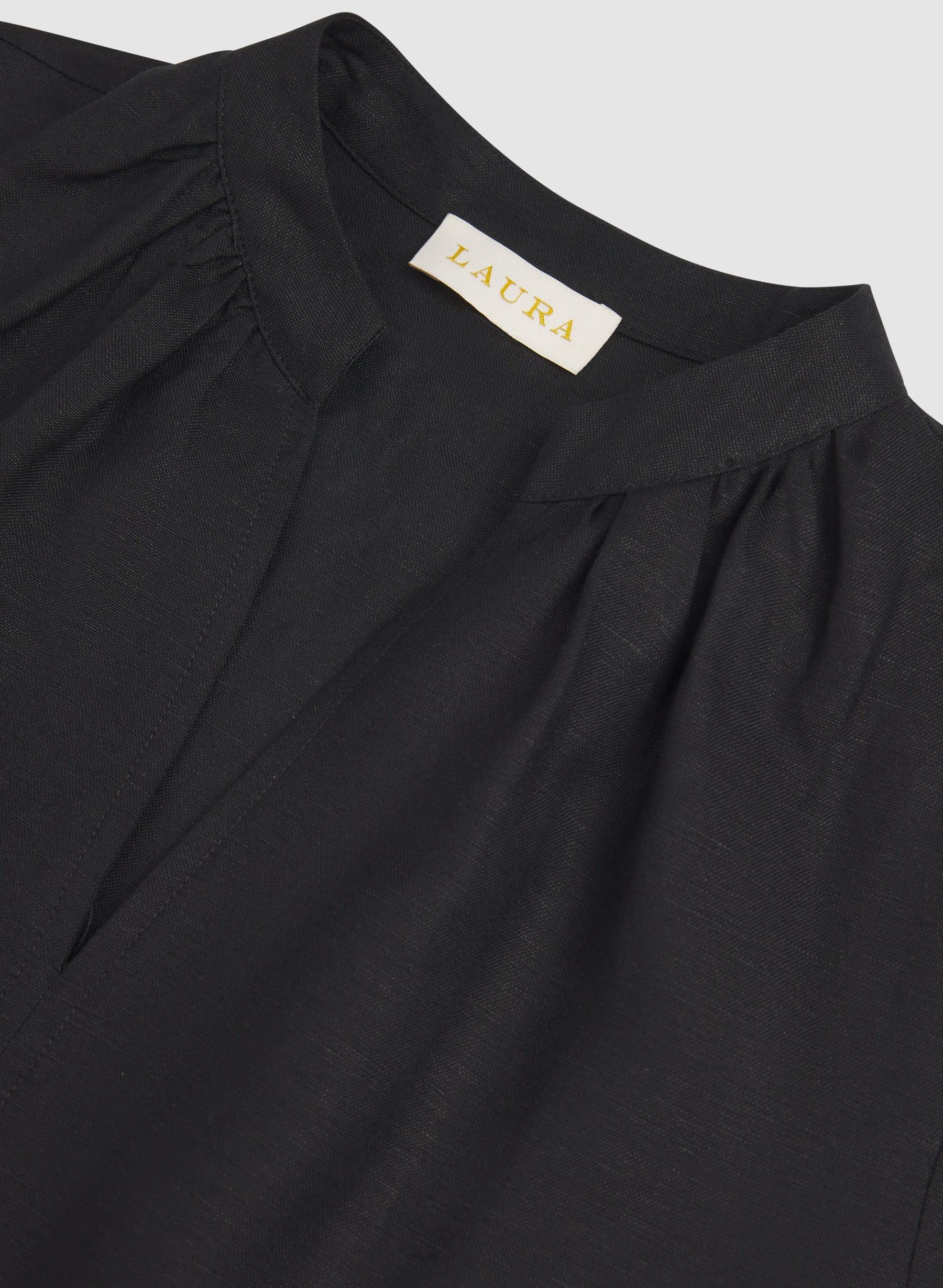 Straight Linen-Blend Dress