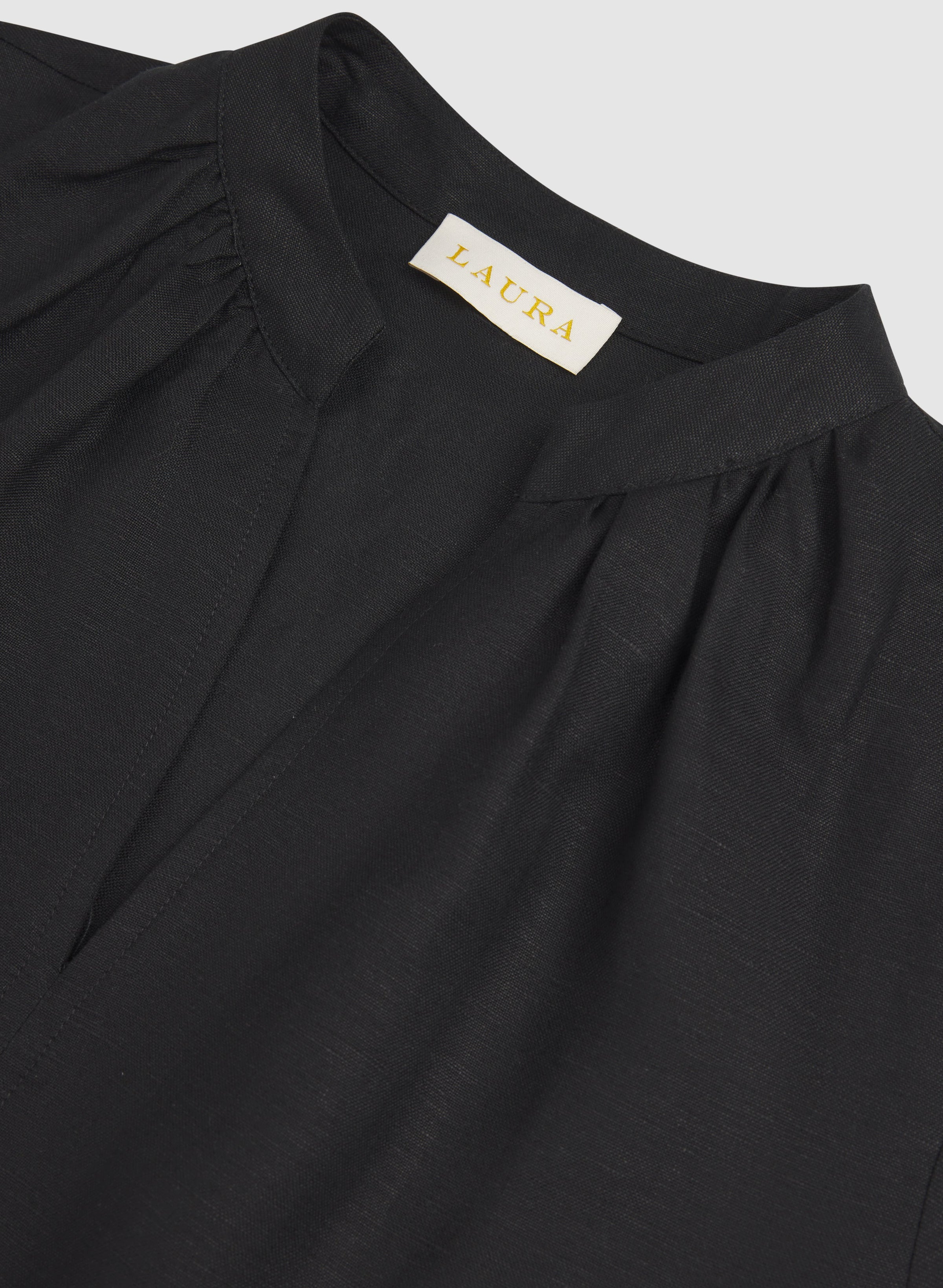 Straight Linen-Blend Dress