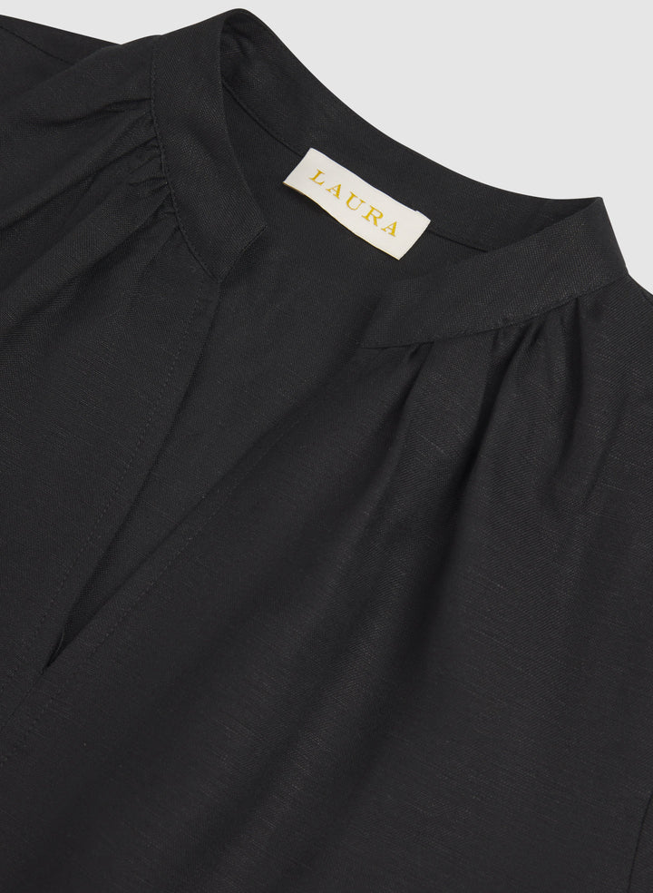 Straight Linen-Blend Dress