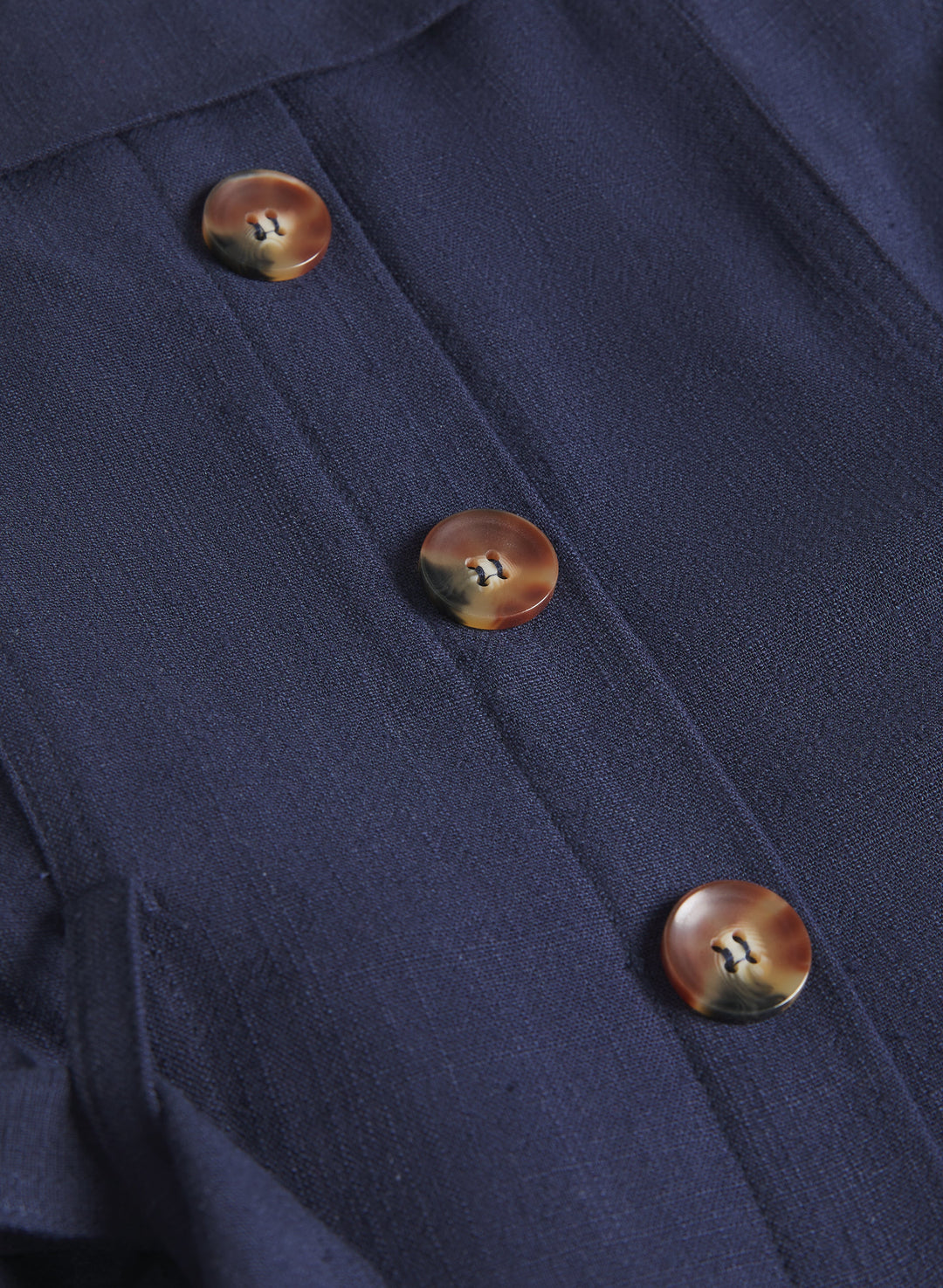 Linen-Blend Button-Down Dress