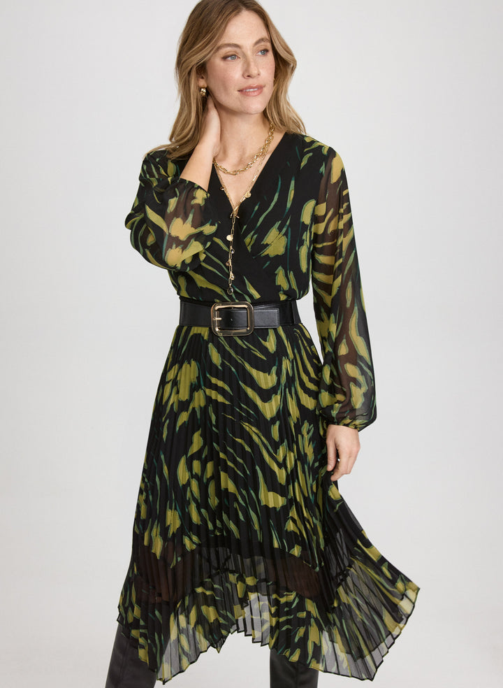Pleated Chiffon Dress