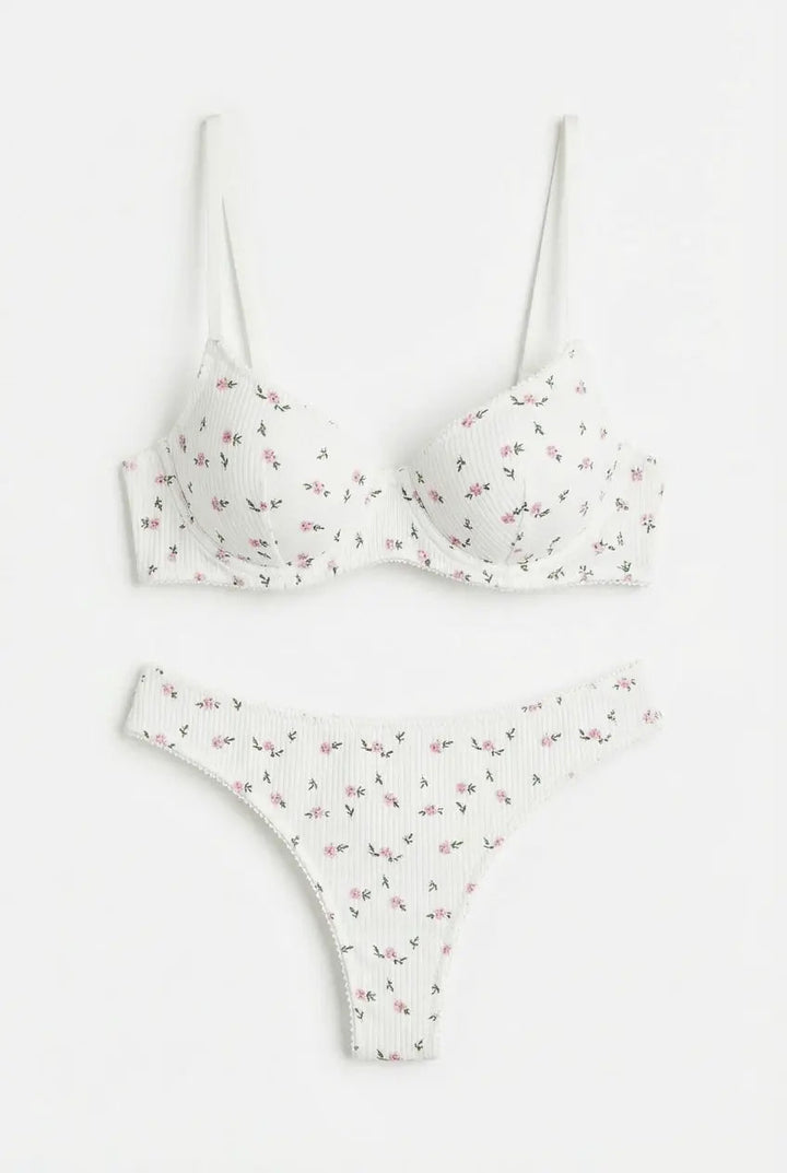 Sweet Blossom Lingerie Set - Vintage High Waist