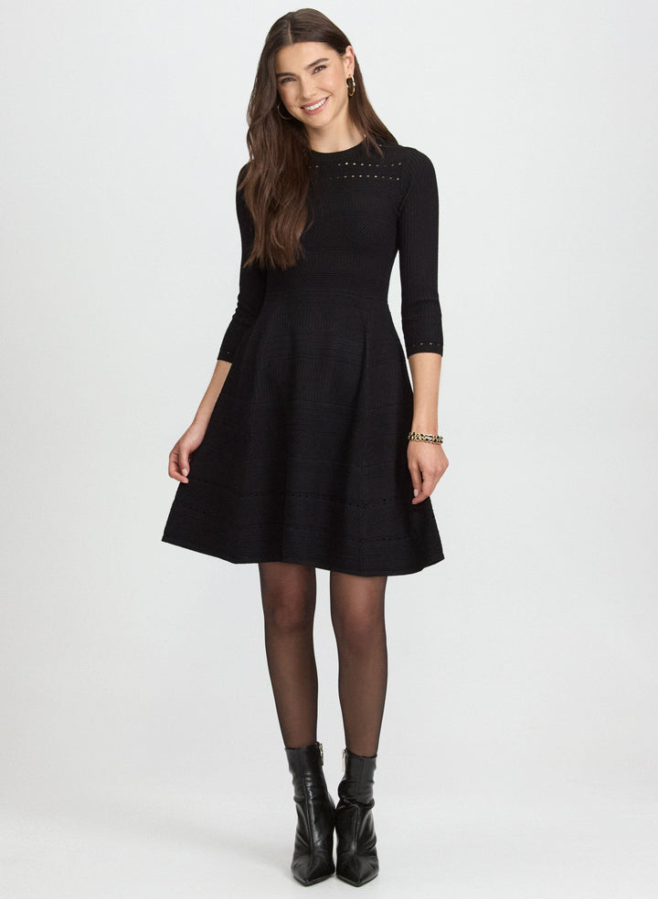 Pointelle Detail Knit Dress