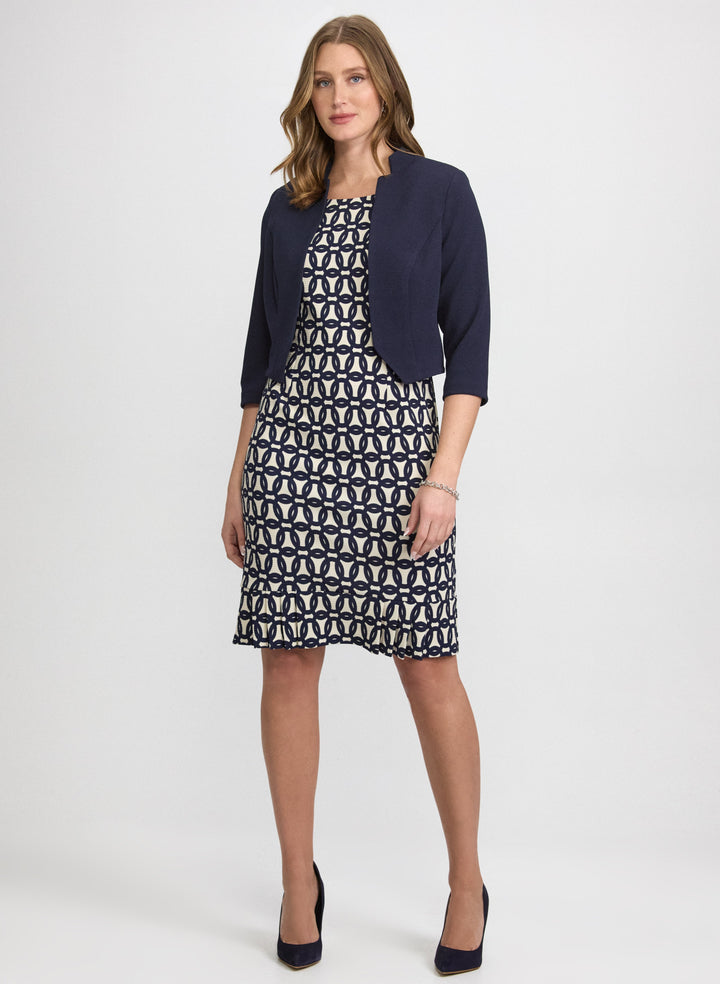 Geometric Dress & Jacket Set