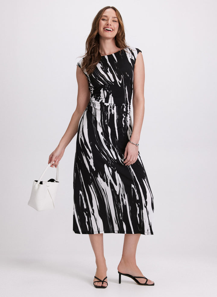 Brush Paint Print Dress