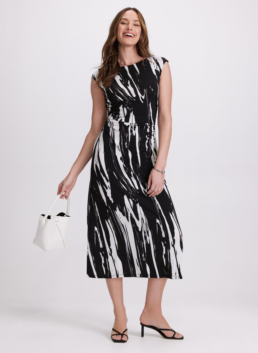 Brush Paint Print Dress