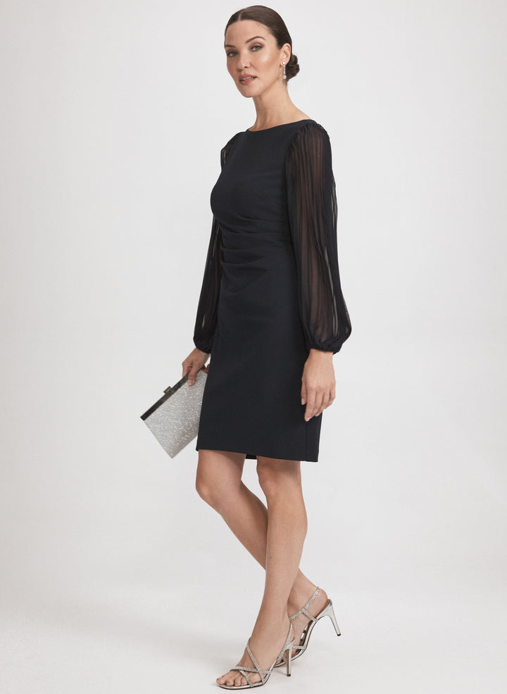 Pleated Sleeve Dress