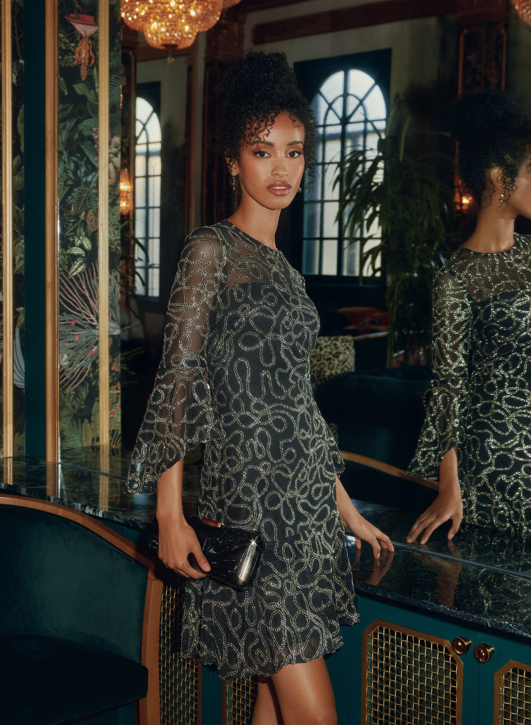 Metallic Embroidered Dress