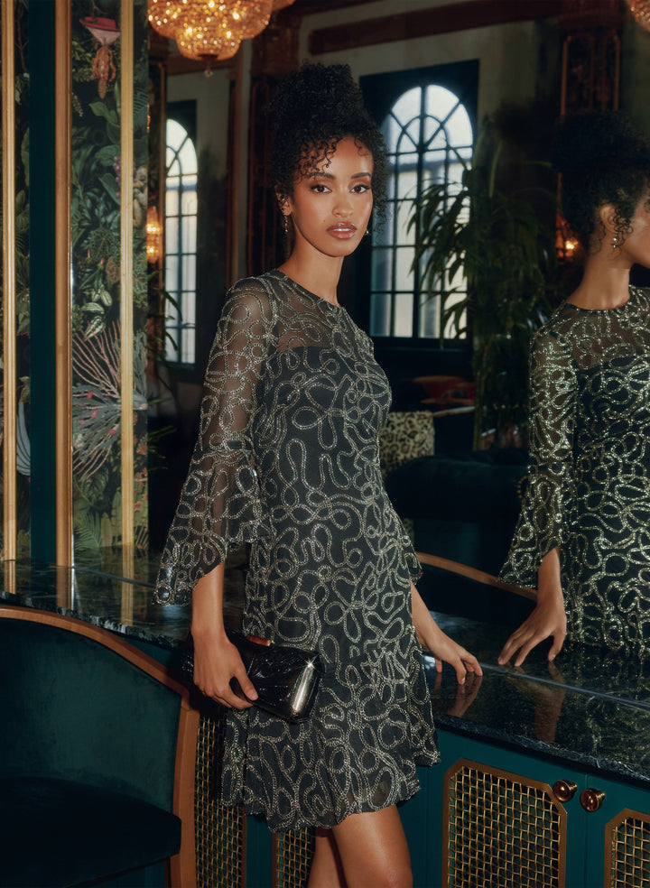Metallic Embroidered Dress