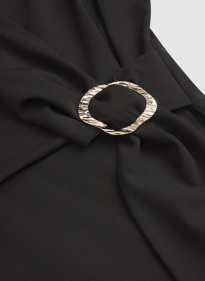 Cross-Over Crepe Dress