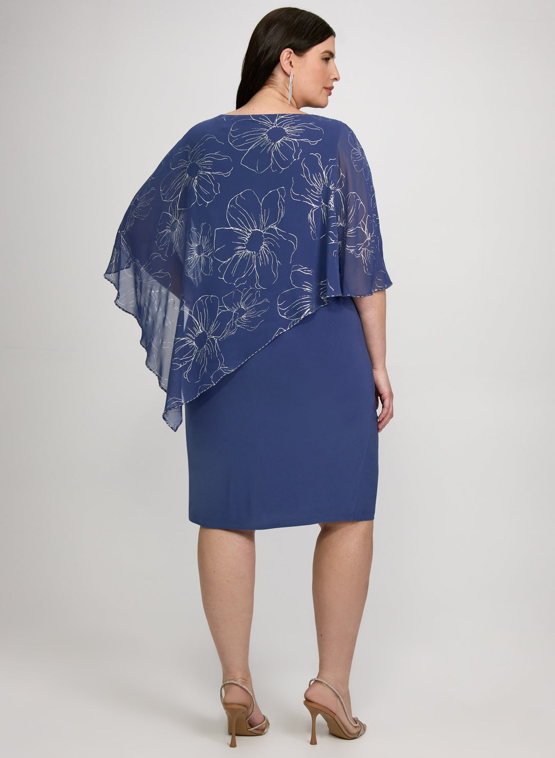 Metallic Floral Overlay Dress