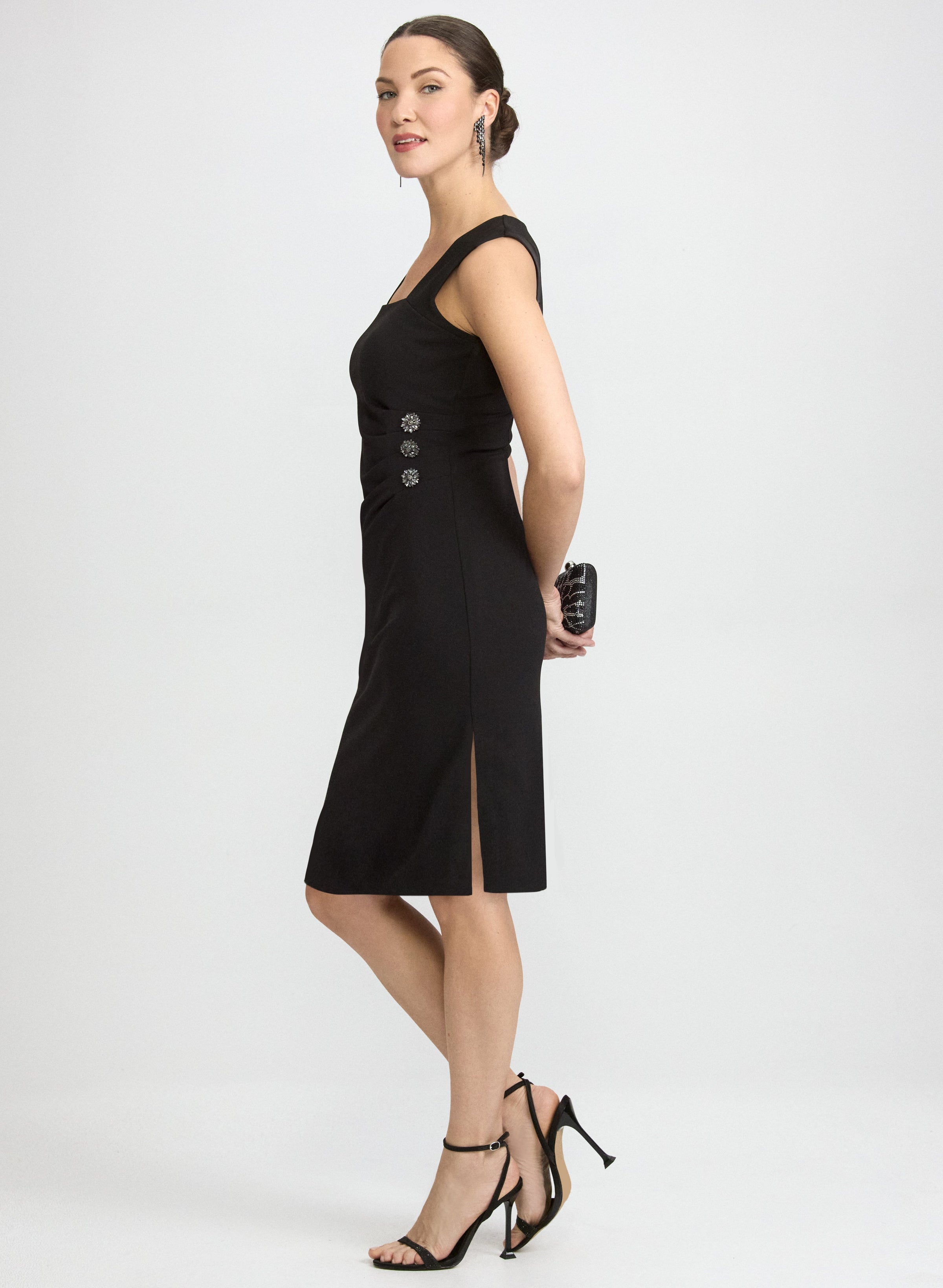 Fitted Rhinestone Detail Dress
