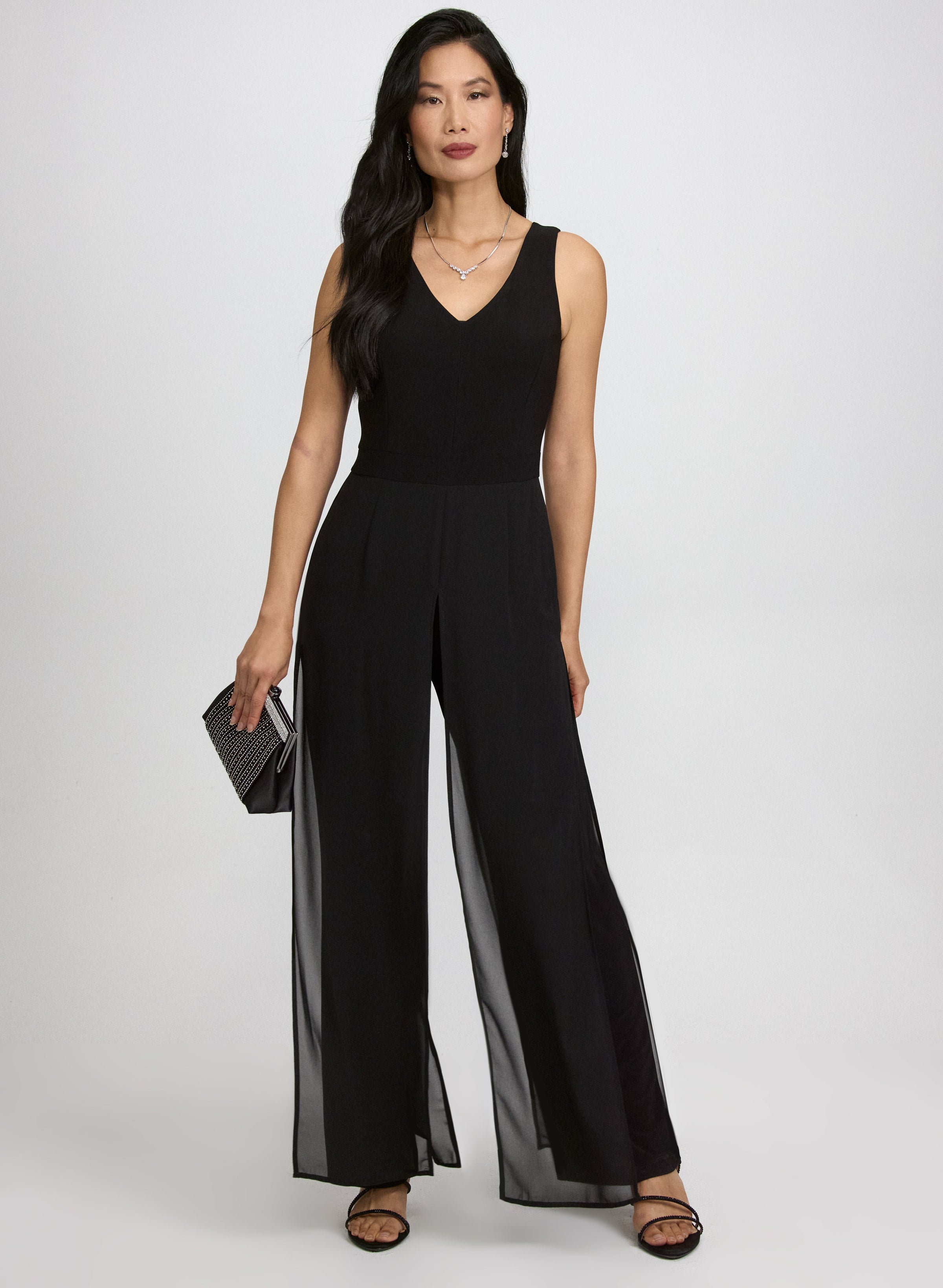 Chiffon Overlay Jumpsuit