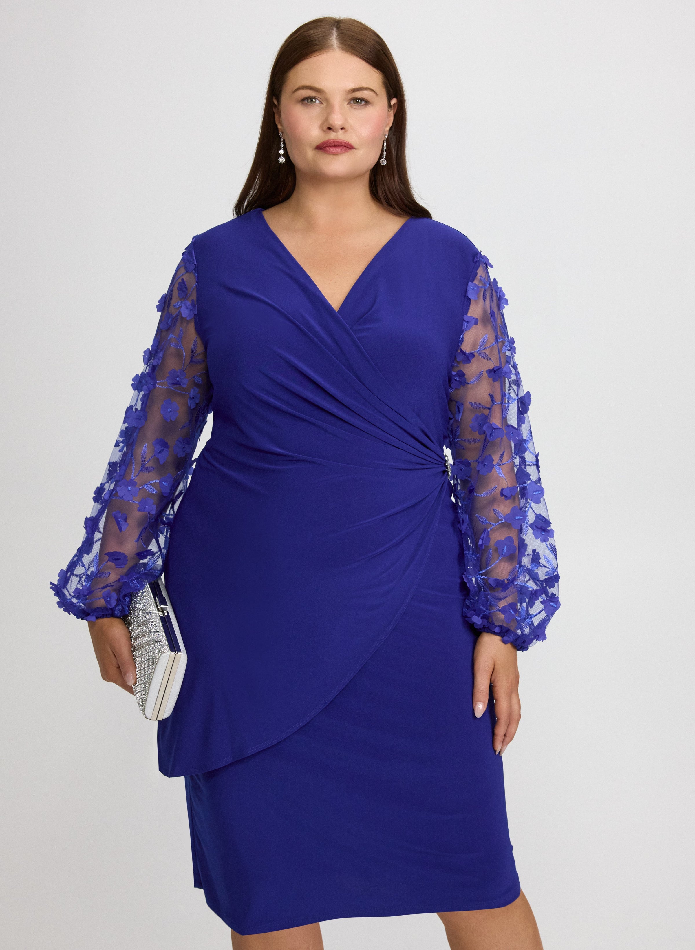 Floral Applique Sleeve Dress