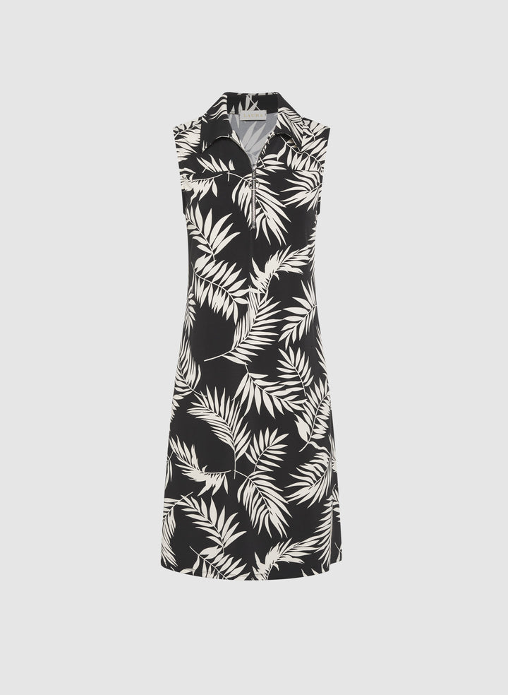 Palm Print Jersey Dress