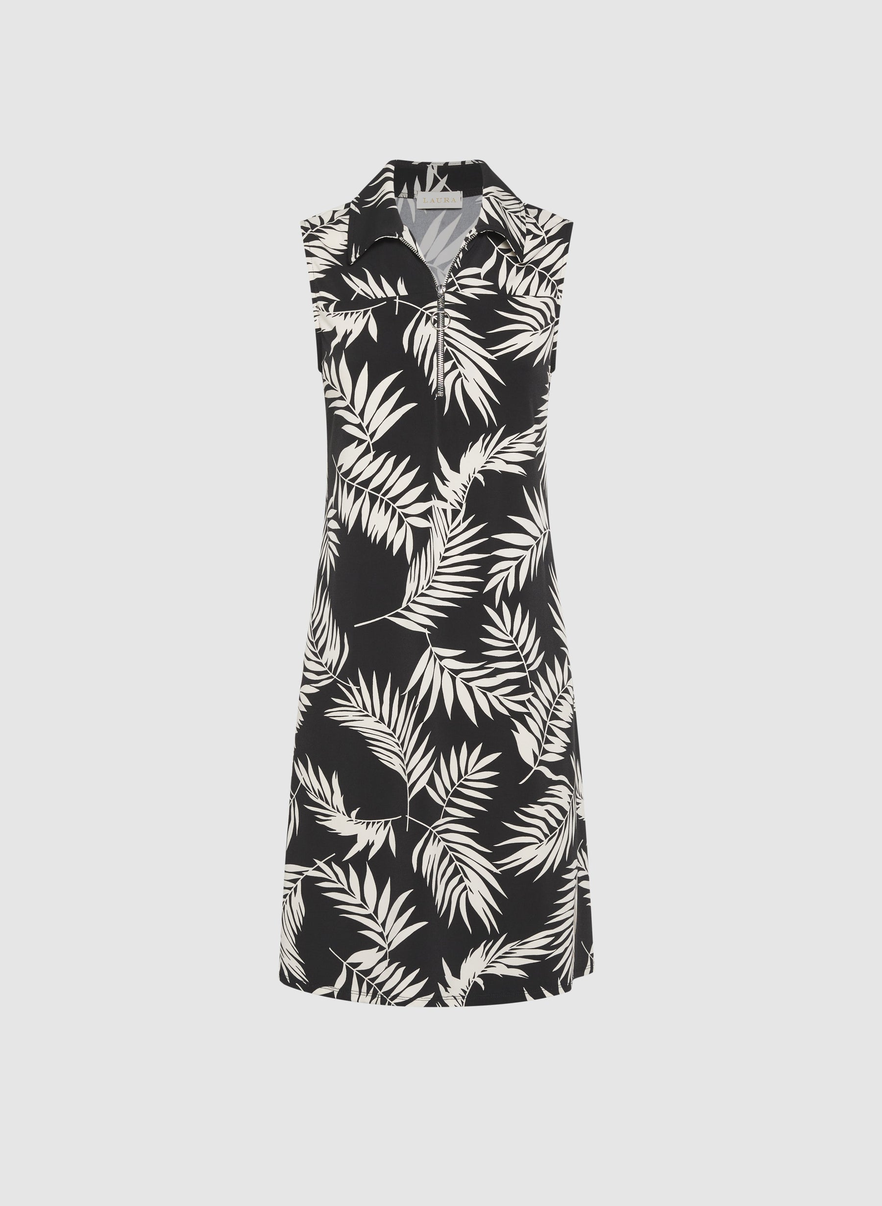 Palm Print Jersey Dress