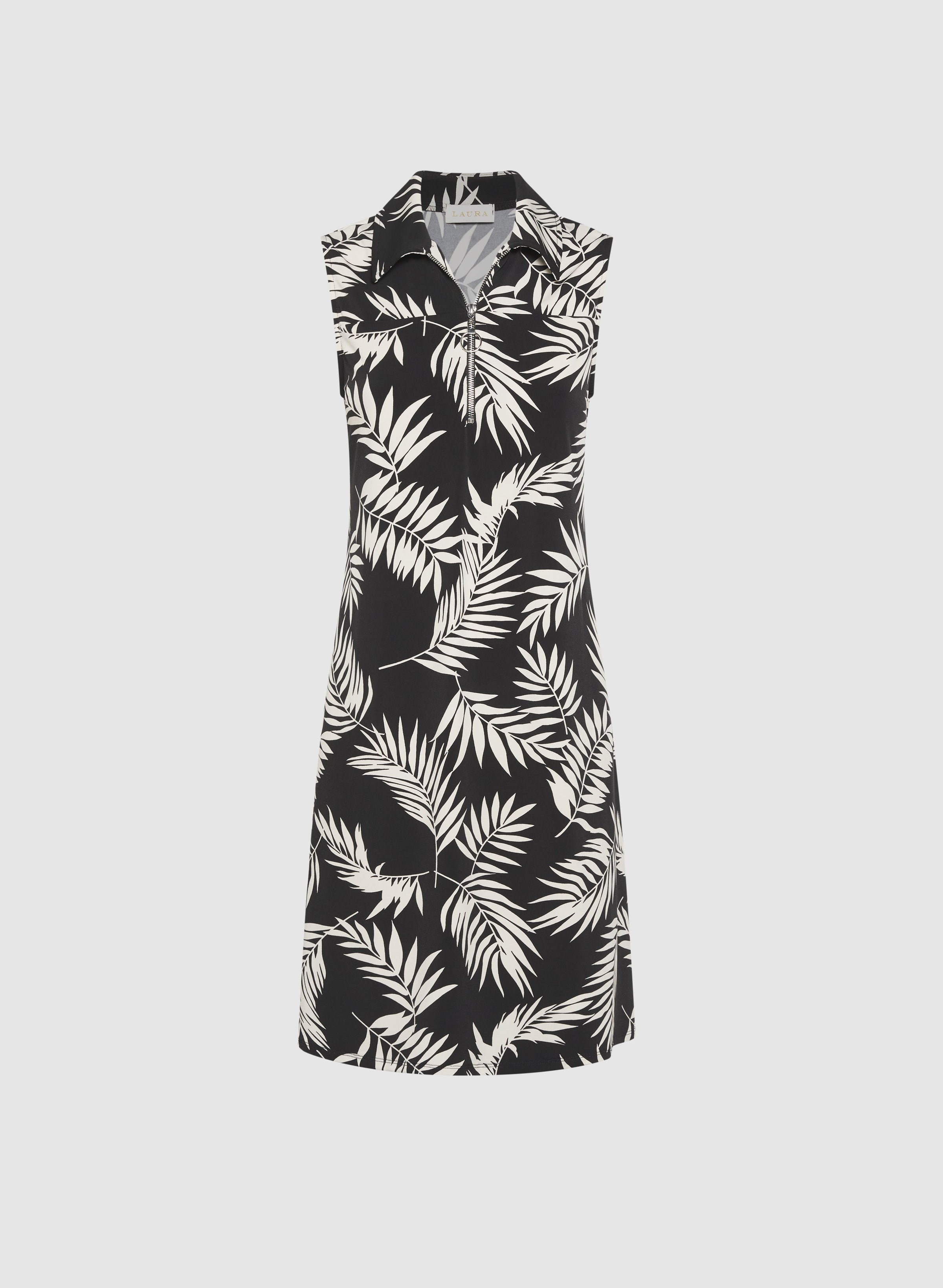 Palm Print Jersey Dress