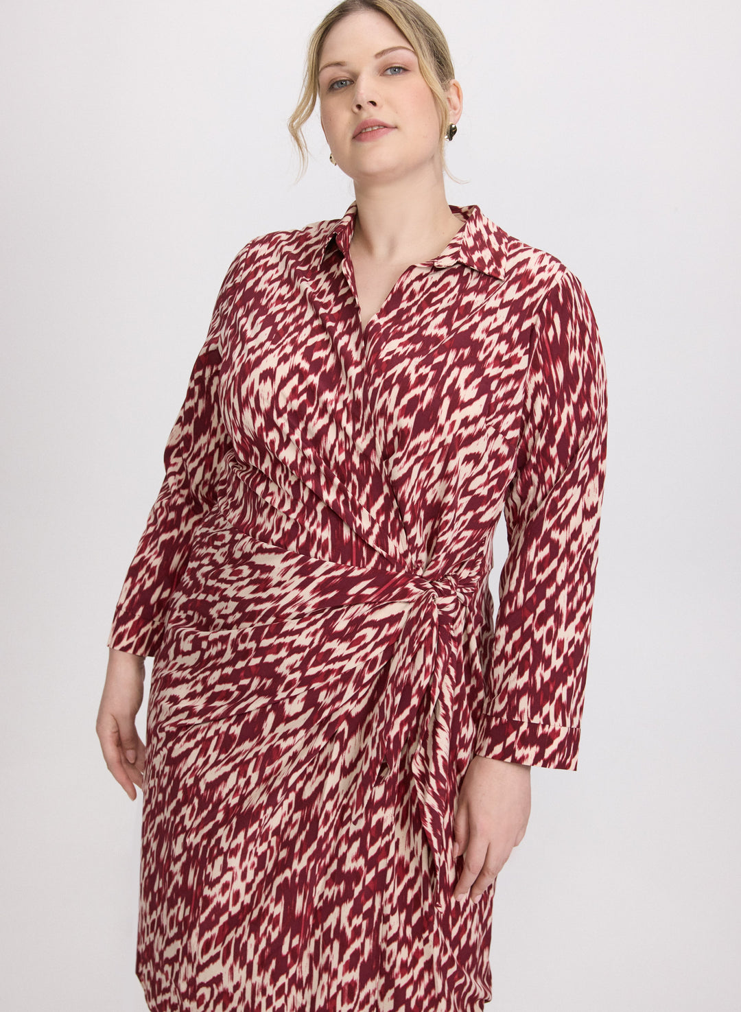 Abstract Tie-Waist Dress