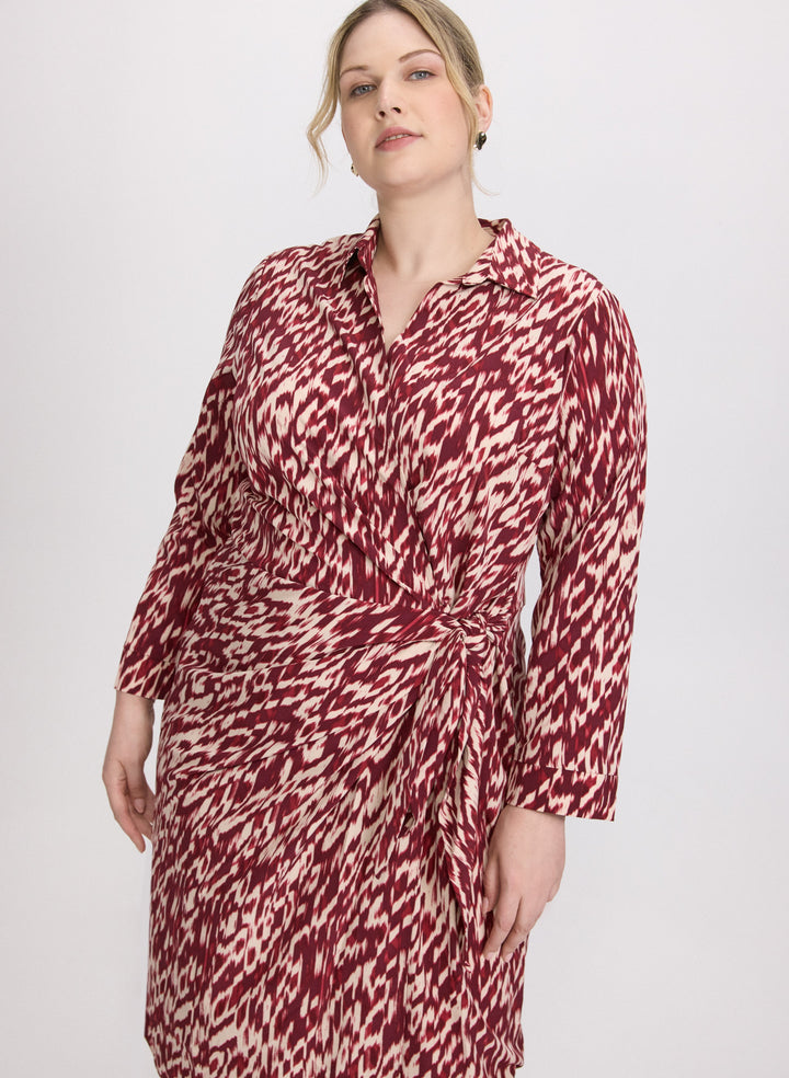 Abstract Tie-Waist Dress