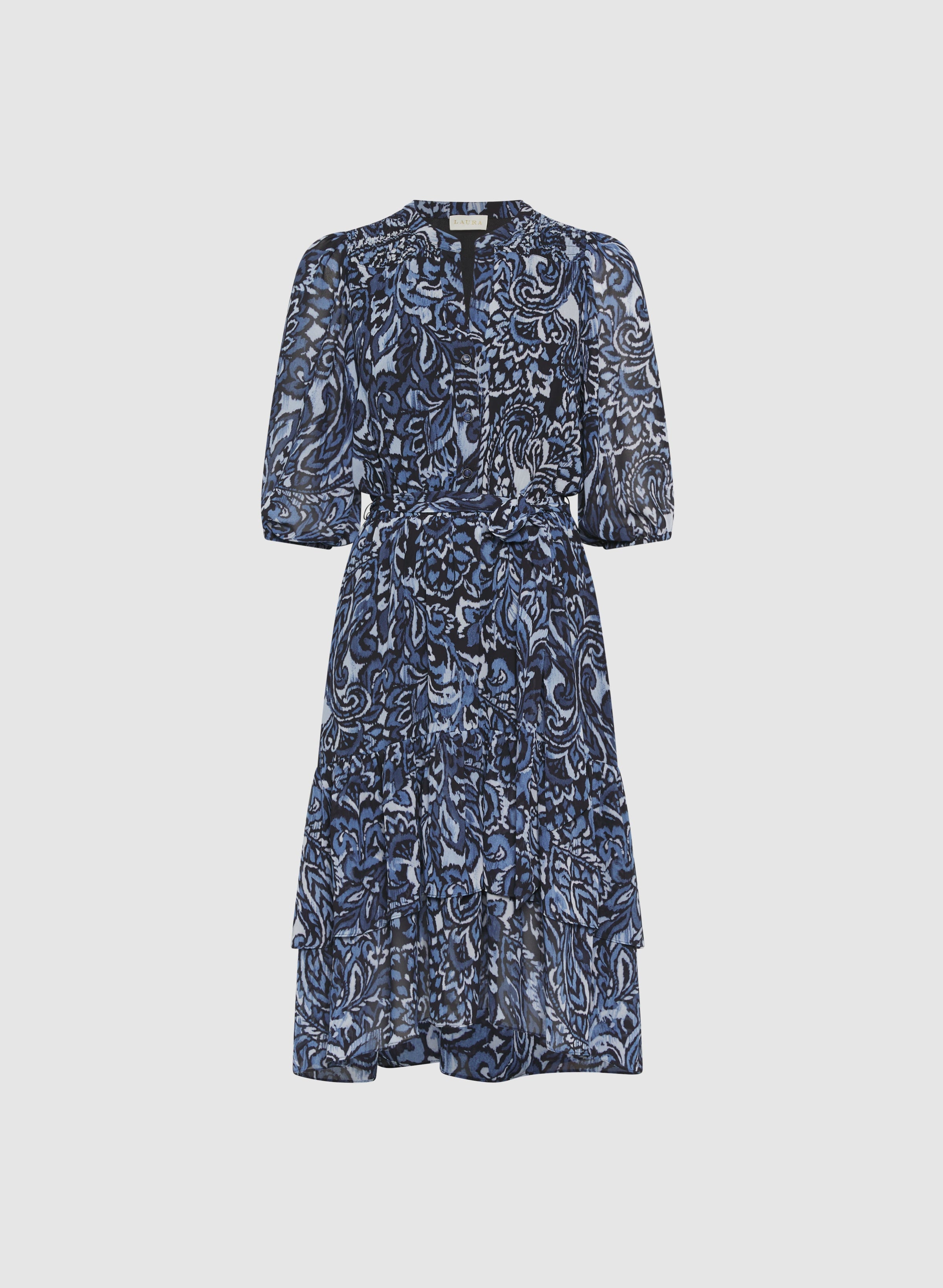 Tiered Paisley Dress