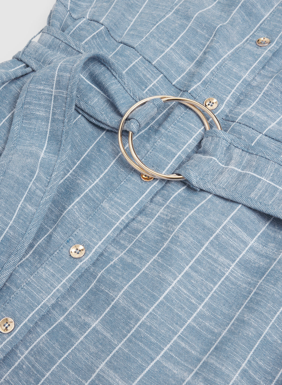 Striped Linen-Blend Shirt Dress