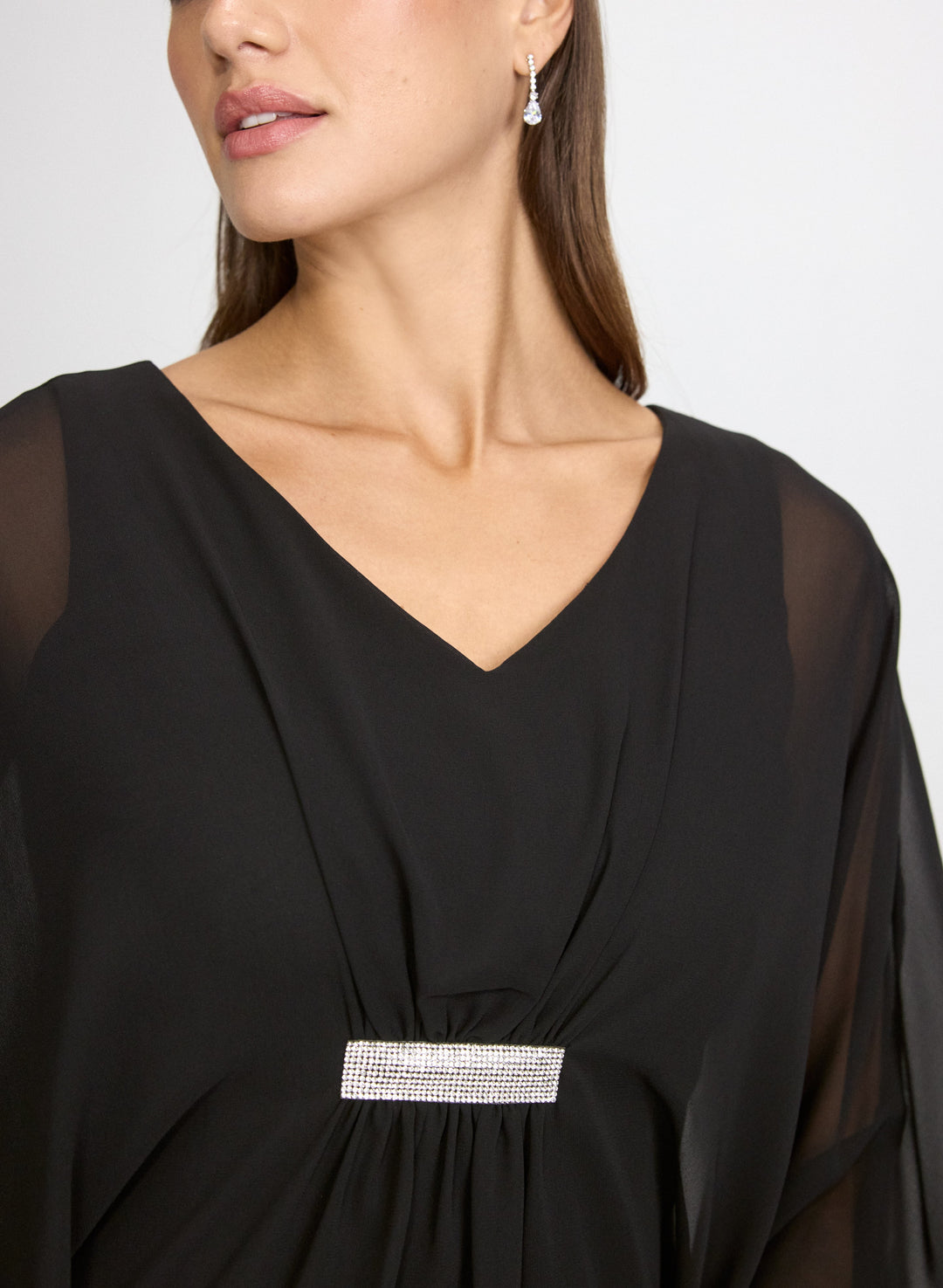 Rhinestone Bar Detail Dress