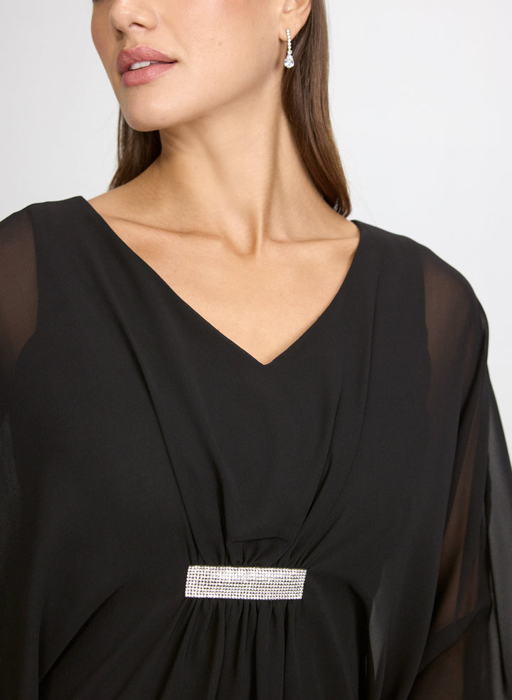 Rhinestone Bar Detail Dress