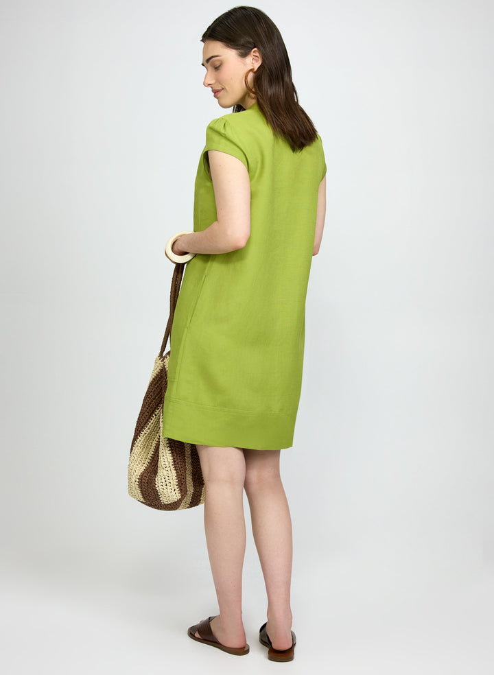 Straight Linen-Blend Dress