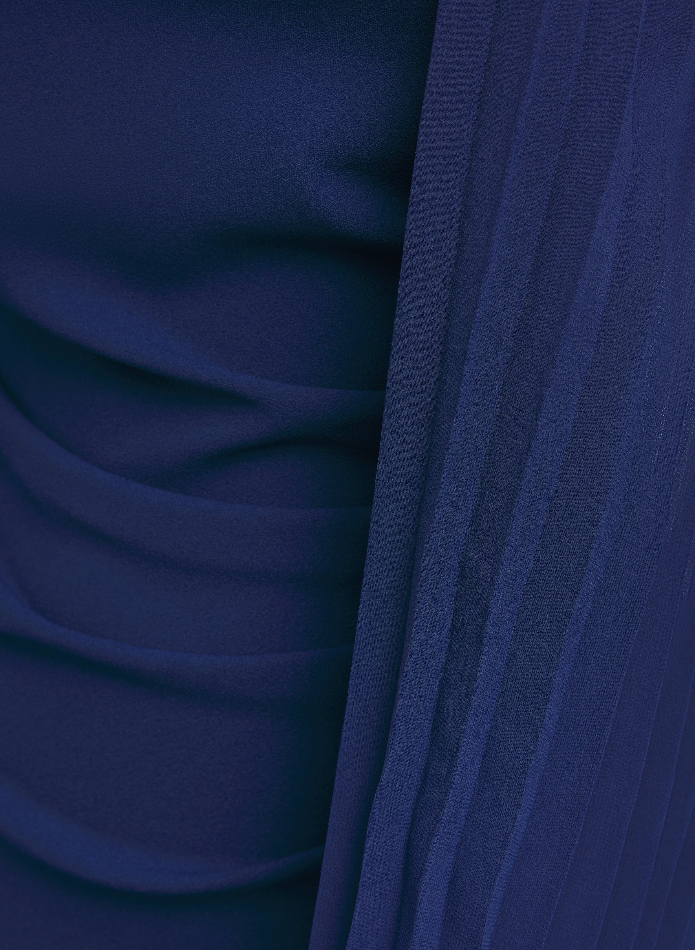 Pleated Chiffon Sleeve Dress