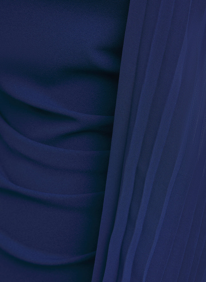 Pleated Chiffon Sleeve Dress