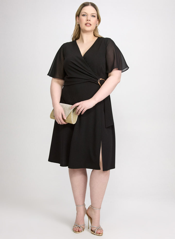 Cross-Over Crepe Dress