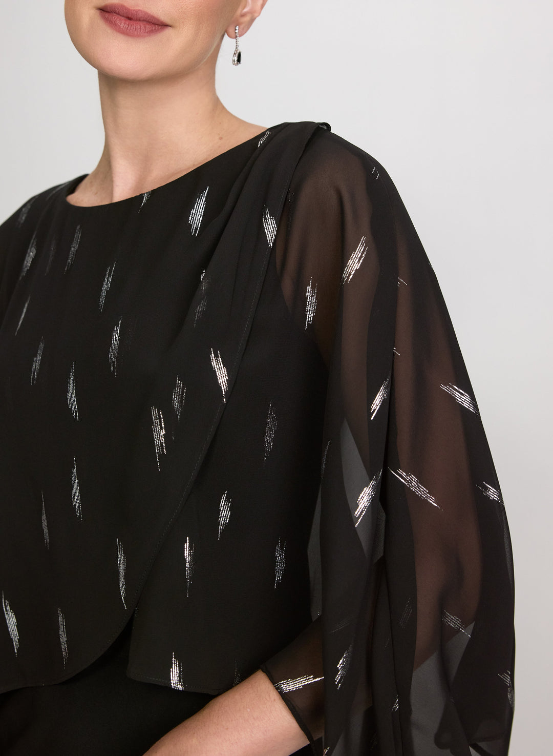 Chiffon Overlay Sheath Dress