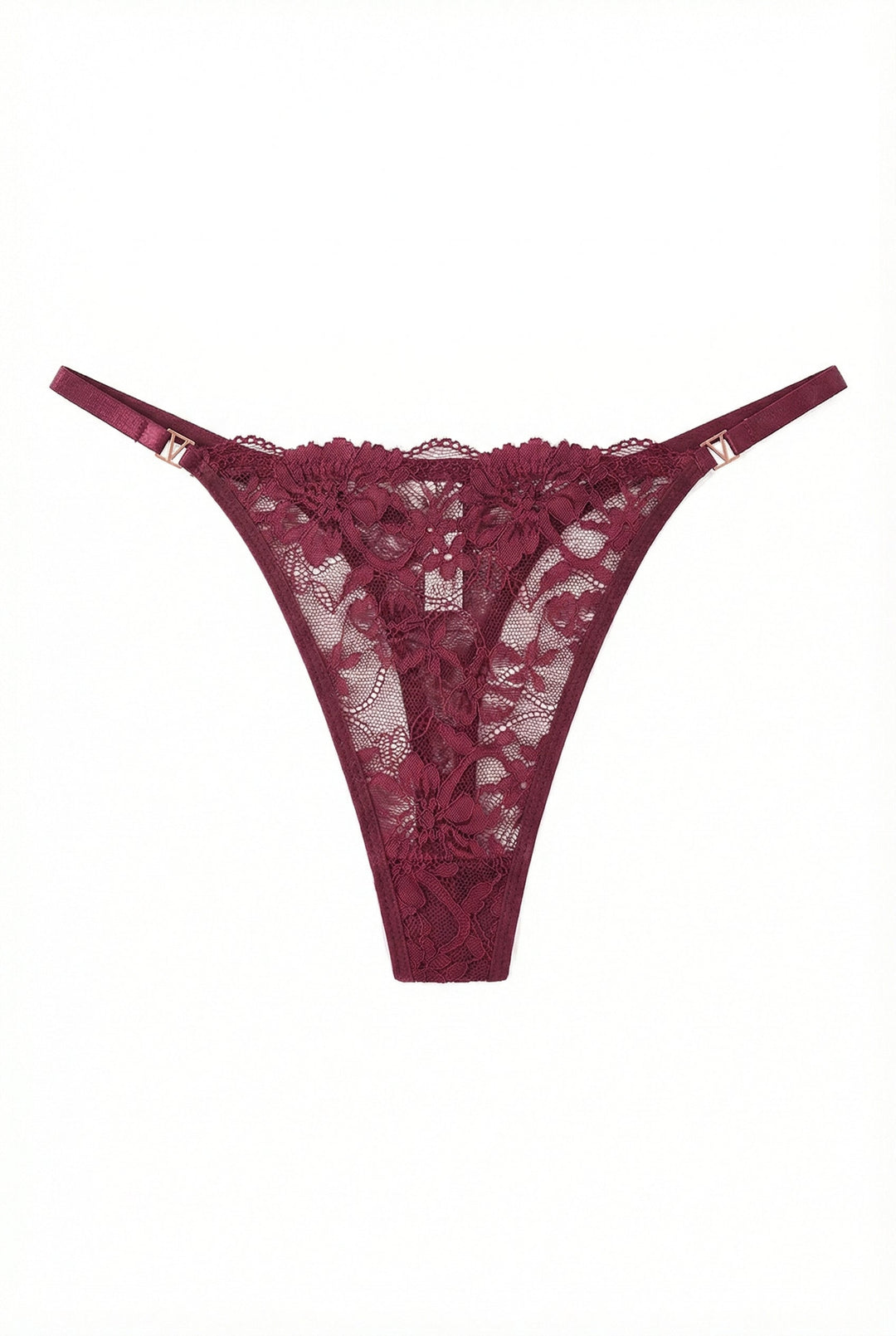 Lace High-Cut Thong – Bordeaux