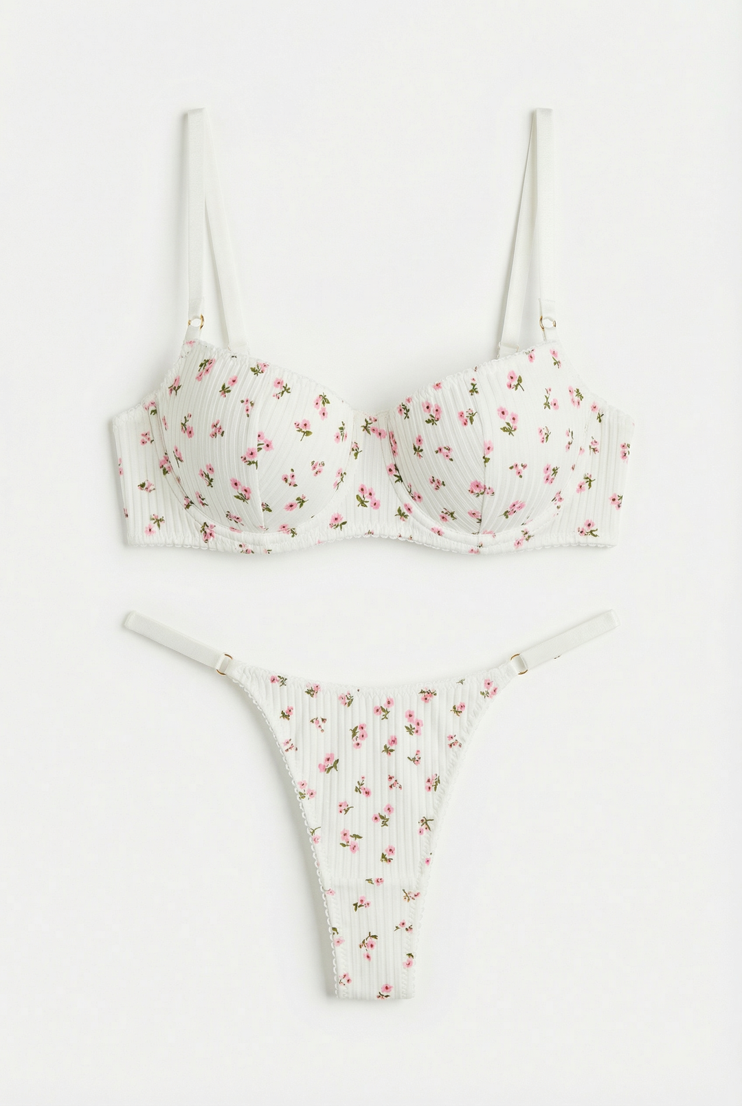 Sweet Blossom Lingerie Set - Balconette & Slim Thong