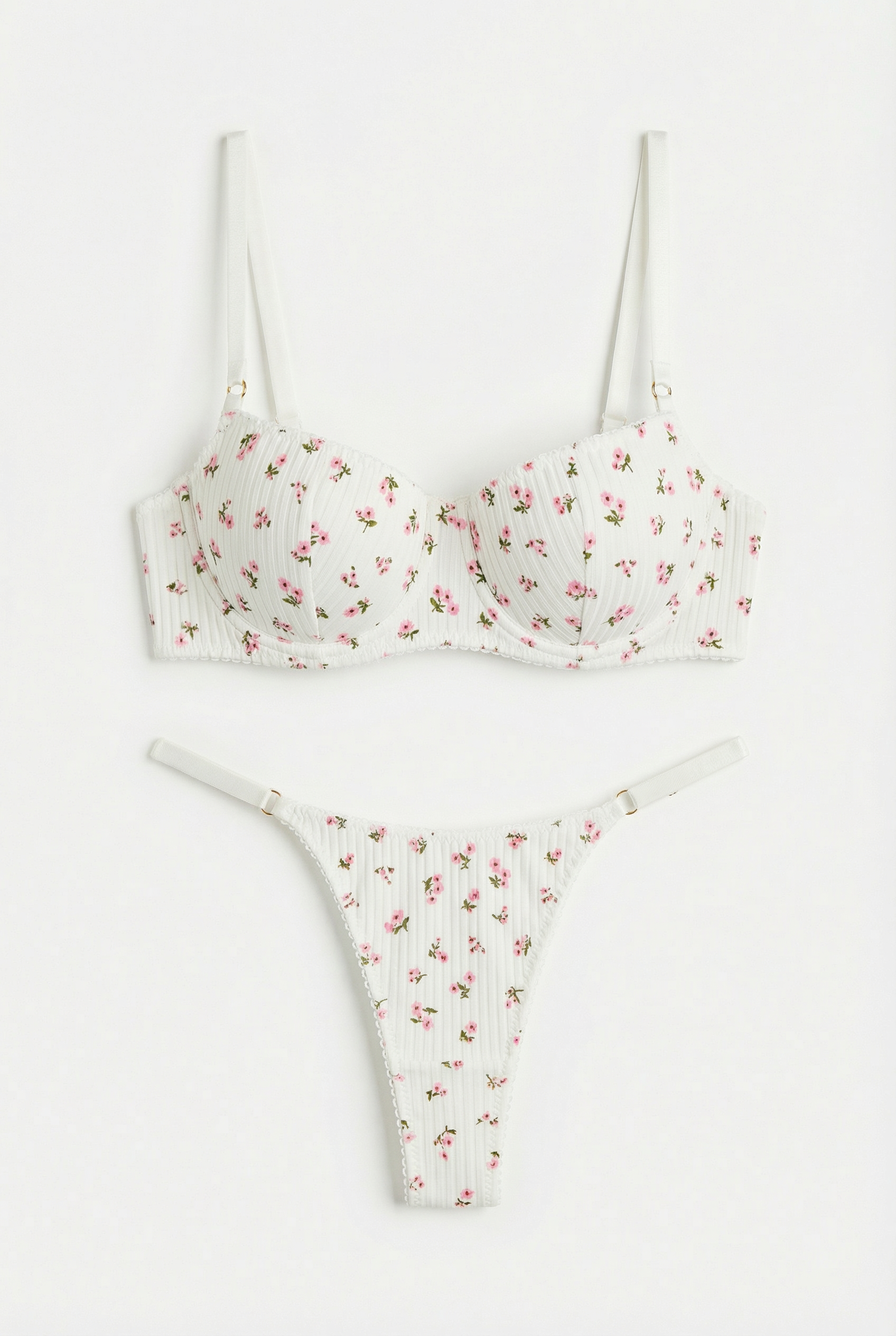 Sweet Blossom Lingerie Set - Balconette & Slim Thong