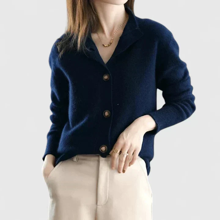 Adele – Refined Collared Cardigan