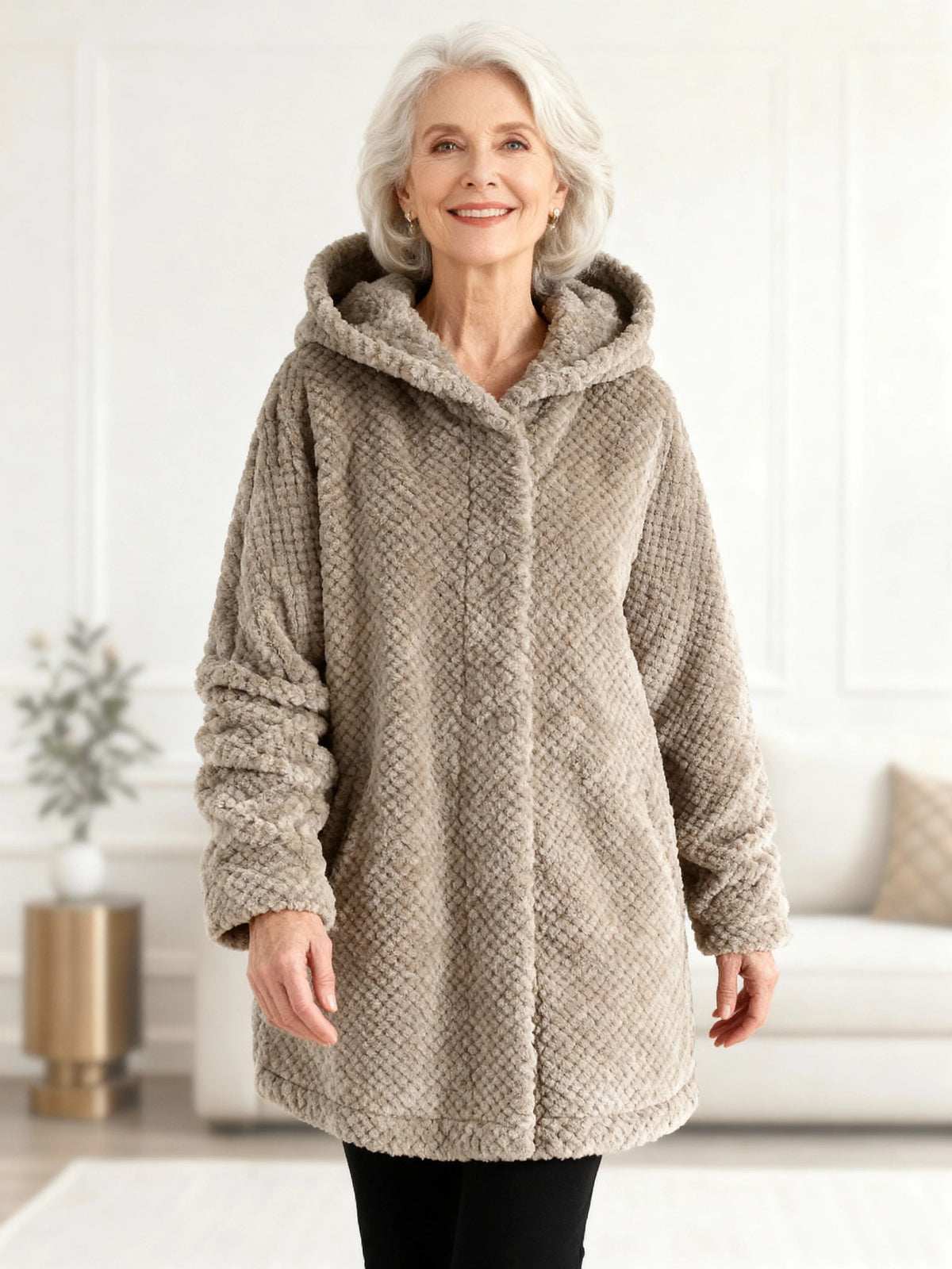 Daniela - Oversized Hooded Fleece Cardigan