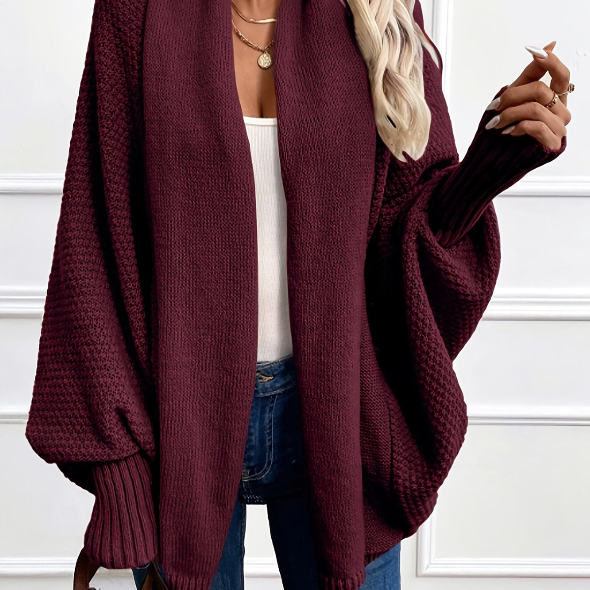 Marisol | Women's Draped Shawl-Collar Batwing Cardigan