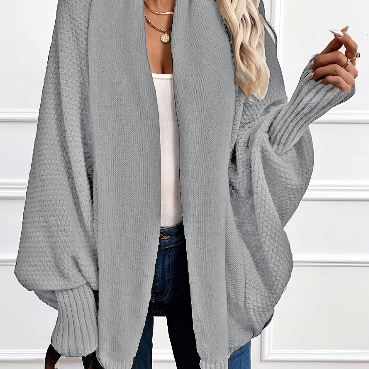 Marisol | Women's Draped Shawl-Collar Batwing Cardigan